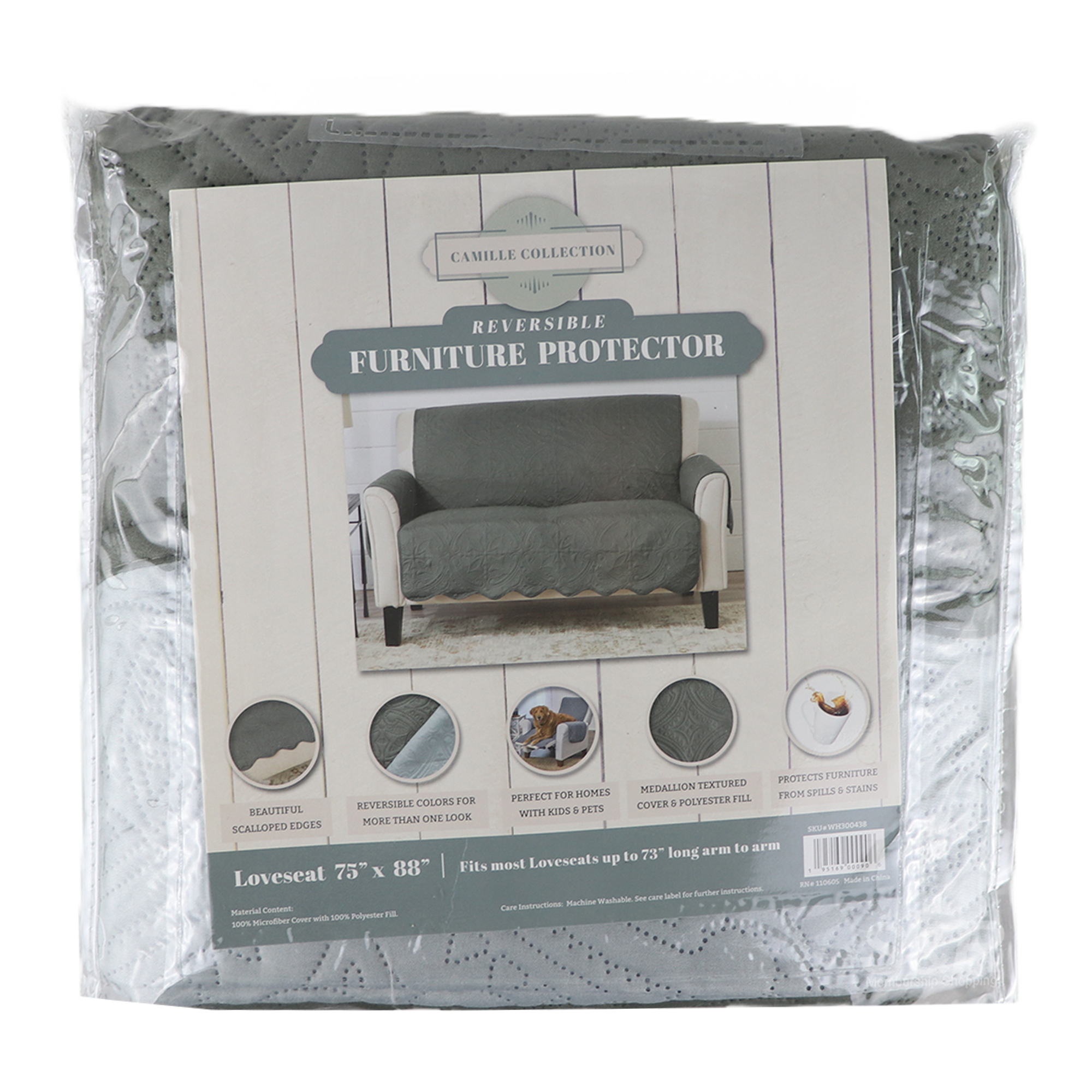 Camille Collection Loveseat Furniture Protector 1pc Camille Collection Loveseat Furniture Protector 1pc
